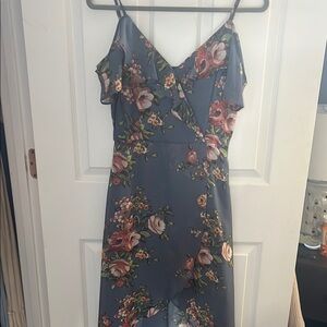 I.N. San Francisco Pink Ruffled Wrap Sundress